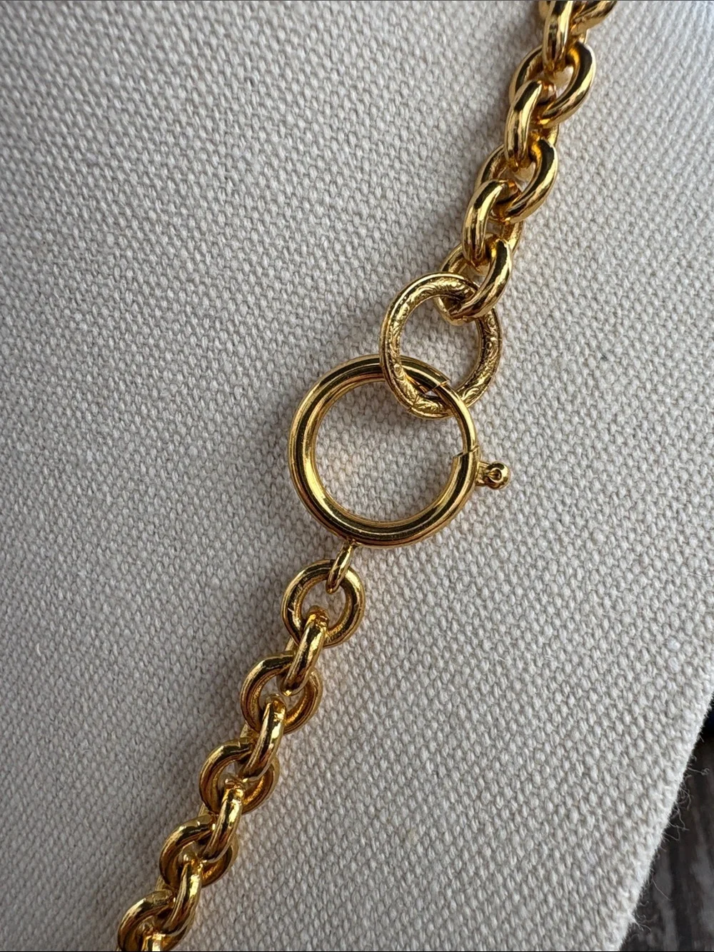 CHANEL 24k Gold-Tone Interlocking Circle Pendant Necklace - Women Jewelry